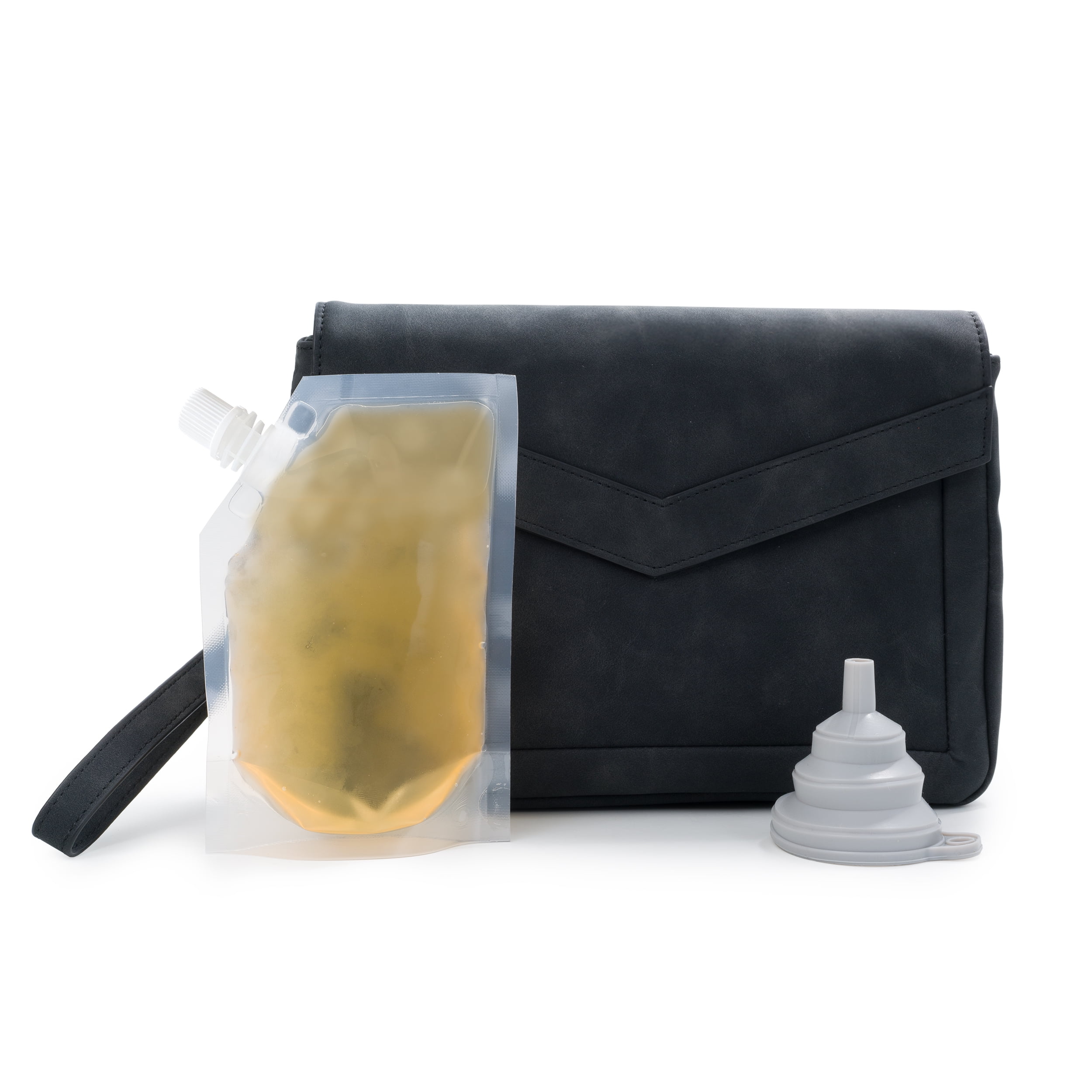 32 oz black leather croc flask purse | Theflaskclutch